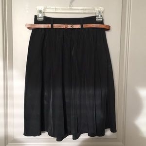 Black Skirt with Brown Belt